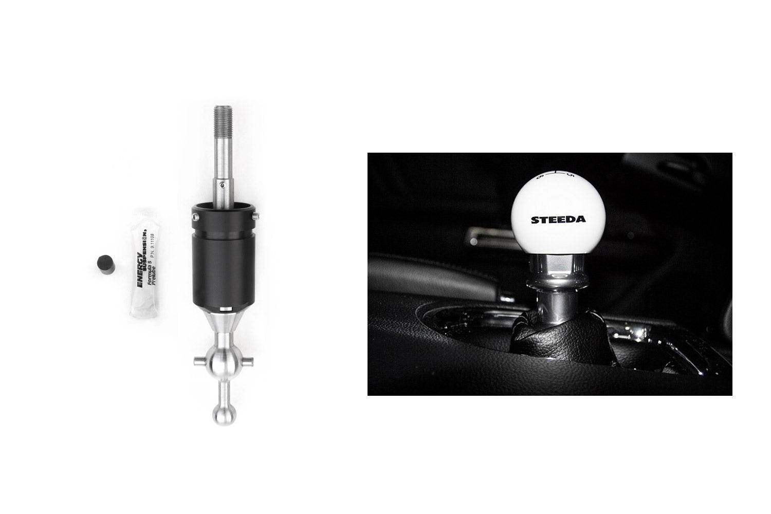 Steeda Mustang TriAx Street Short Throw Shifter & White Shift Knob Combo 2018-2023 by 420Performance