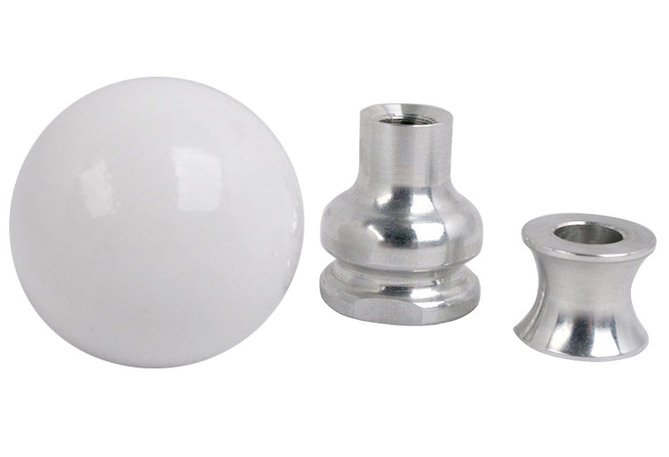 Steeda Mustang white cue ball shift knob with collar for 1979-2010 models