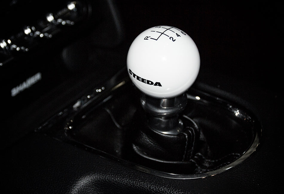 Steeda S550 Mustang 6Speed White Shift Knob 2015-2023 with SKU 203 E226ULSI20 by 420Performance