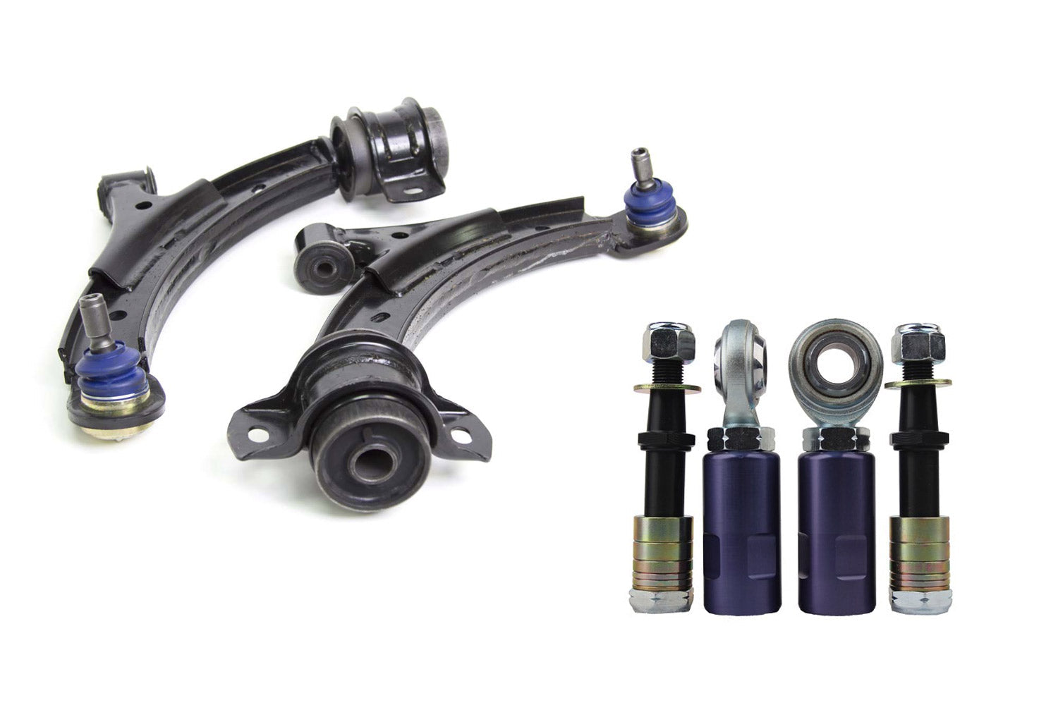 Steeda S197 Mustang Front Lower Control Arms with X11 Extended Ball Joints & Bumpsteer Kit Combo by 420Performance