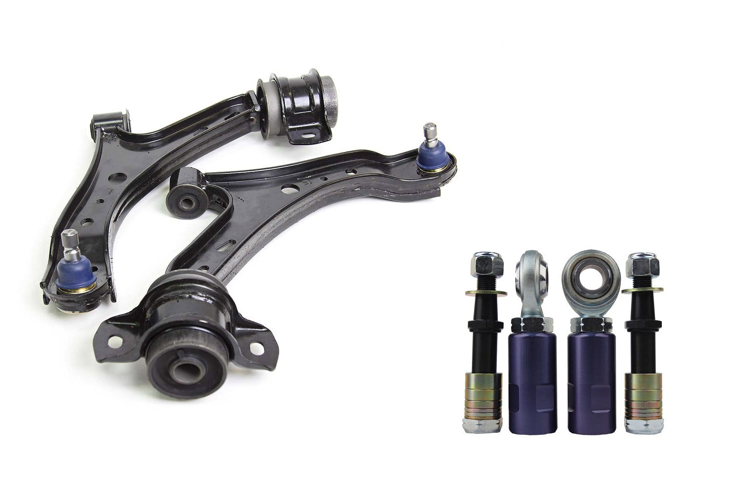 Steeda S197 Mustang Front Lower Control Arms with X5 Extended Ball Joints & Bumpsteer Kit Combo by 420Performance